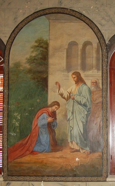 Живопись "Христос и грешница," в народной трапезной Сергиевского подворья ИППО