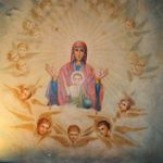 Образ Божией Матери Замение на потолке народной трапезной Сергиевского подворья