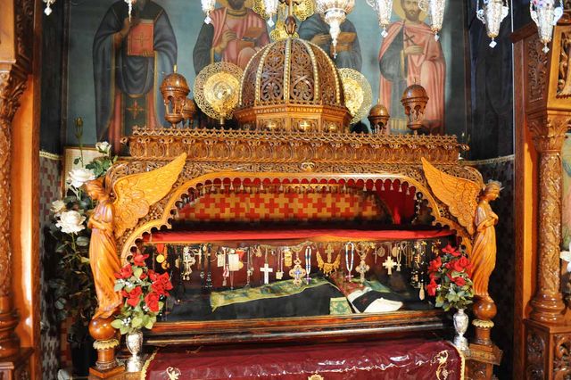 Мощи св. Саввы Освященного. © Православный паломнический центр «Россия в красках» в Иерусалиме