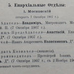 Епархиальные отделы ИППО на 1910 год