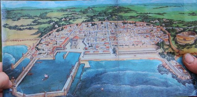 План древней Кейсарии с гаванью порта