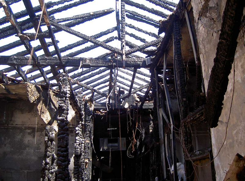 Последствия пожара 20 января 2002 года