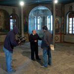 13 марта 2009 г. Заместитель Председателя ИППО - Н.Н. Лисовой дает интервью в народной трапезной Сергиевского подворья
