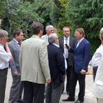 21 мая 2009 г. Управделами Президента России - В.И. Кожин во дворе Сергиевского подворья в Иерусалиме