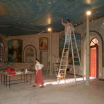 26 июня 2009 г. Эксперты-реставраторы работают на Сергиевском подворье ИППО
