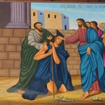 Икона чуда исцеления Христом нищего слепого в Иерихоне