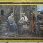 Картина художника Хаммерштейна, изображающая обучение Иосифом Обручником отрока Иисуса Христа плотницкому мастерству