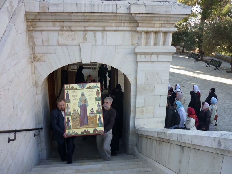 Крестный ход в храм св. Марии Магдалины в Гефсимании