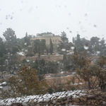 Начало снежной бури на горе Сион в Иерусалиме. 12 декабря 2013 года. Четверг