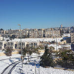 Иерусалим в снегу 15 декабря 2013 года. Воскресение