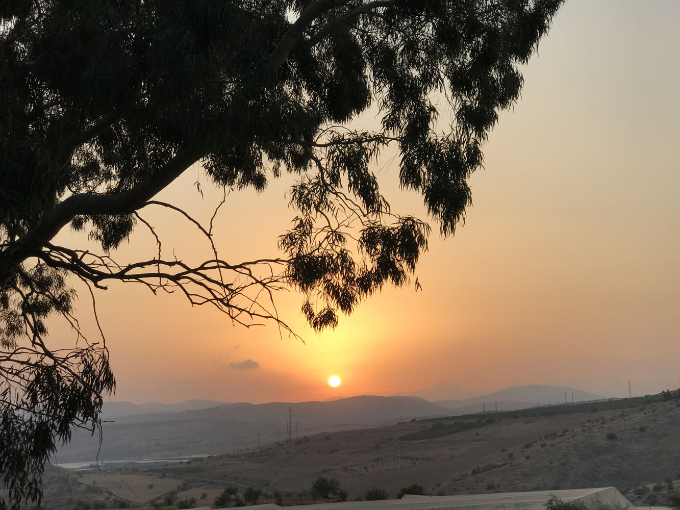 Закат на горе Блаженств в Галилее. 8 ноября 2017