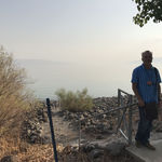 На Галилейском море в Капернауме в греческом православном монастыре на берегу озера Галилейского. 8 ноября 2017