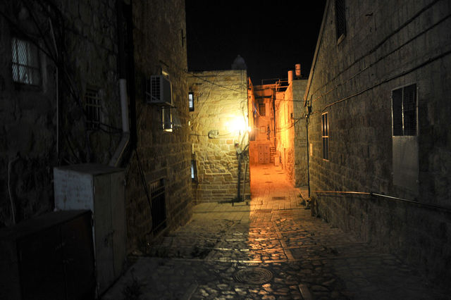 Ночные улицы старого города Иерусалима. Армянский квартал. 1 июля 2018