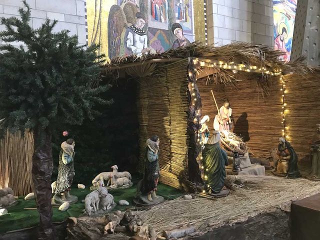 Рождественский вертеп в базилике Благовещения в Назарете. 4 января 2019