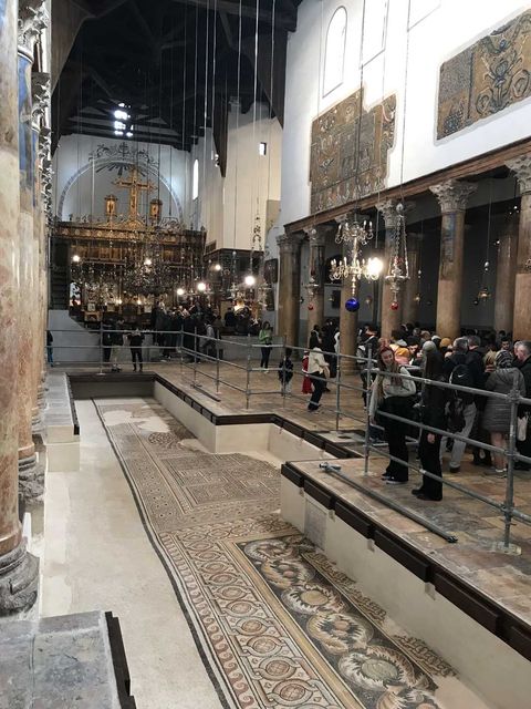 Мозаики начала IV века в базилике Рождества Христова в Вифлееме. 5 января 2019