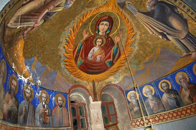 Роспись в алтаре. © Православный паломнический центр "Россия в красках" в Иерусалиме