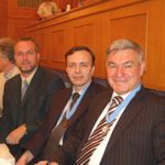 Справа налево: Председатель Нижегородского отделения ИППО О.А.Колобов, профессор А.А.Корнилов и П.В.Платонов