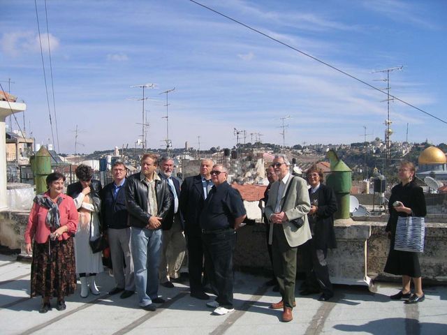 Делегация ИППО на крыше Александровского подворья ИППО. © Иерусалимское отделение ИППО