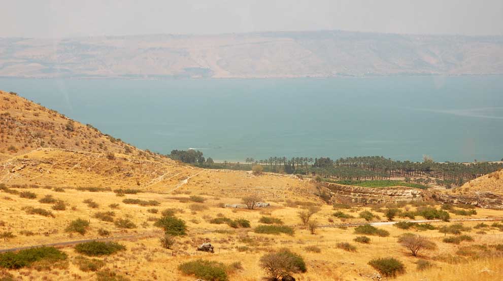 Вид с вершины горы на Галилейское море. © Православный паломнический центр «Россия в красках» в Иерусалиме
