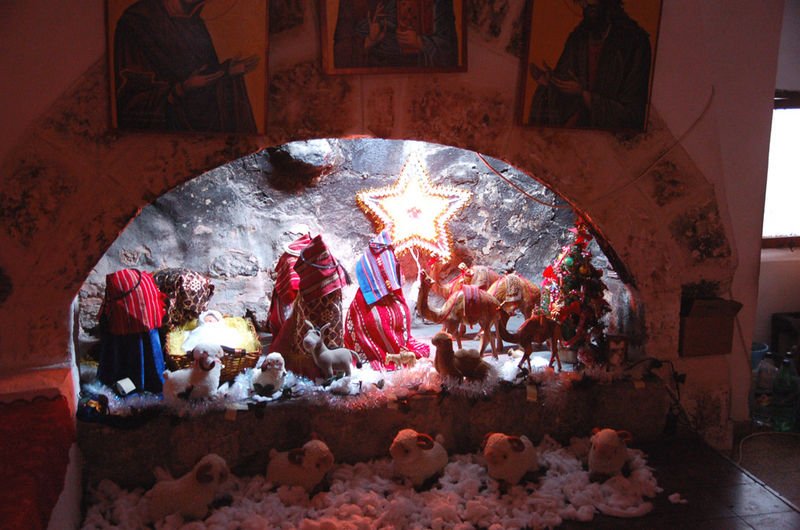 Рождественский вертеп в греческом монастыре на горе Фавор. © Православный паломнический центр «Россия в красках» в Иерусалиме