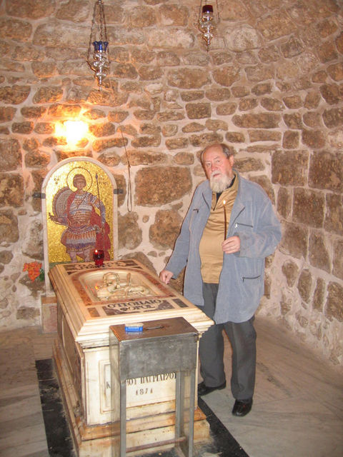 В гробнице св. Георгия Победоносца в Лидде. © Православное Общество «Россия в красках» в Иерусалиме