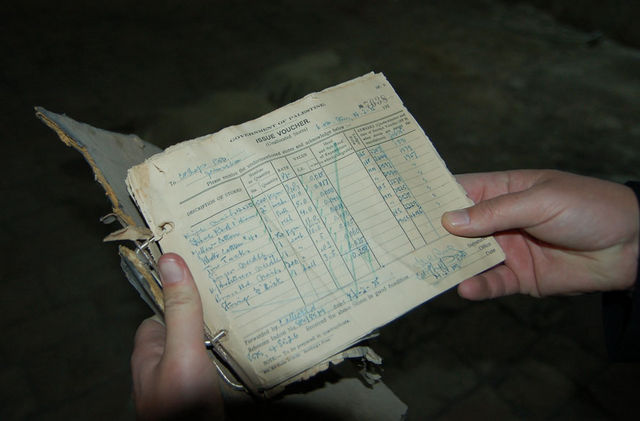 Записи складских книг британских солдат. © Иерусалимское отделение ИППО